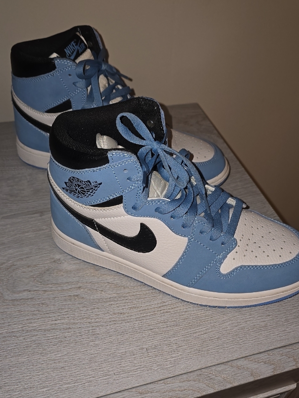 Nike Air Jordan 1 Mid White, University Blue & Black